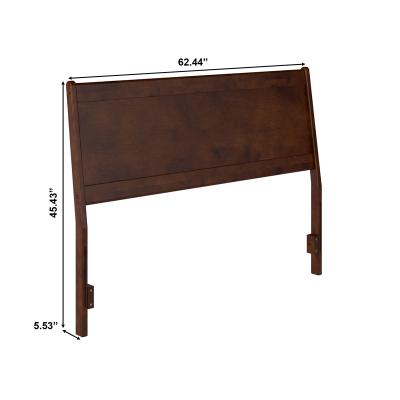 AFI Casanova Queen Sized Solid Hardwood Panel Headboard in Walnut Brown