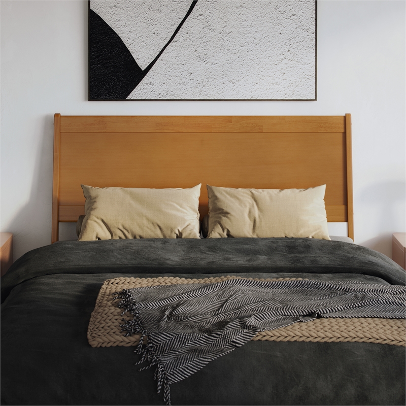 AFI Casanova Queen Solid Wood Panel Headboard in Light Toffee