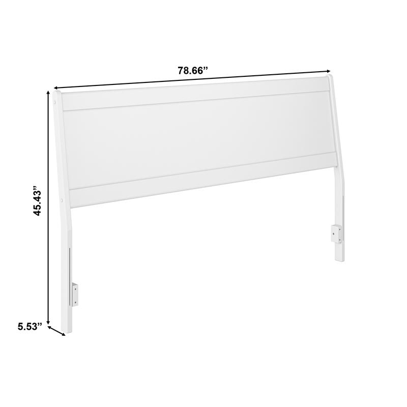 Casanova King Solid Wood Panel Headboard in White
