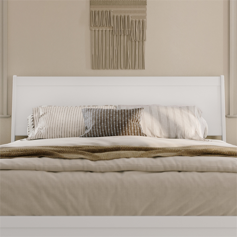 Casanova King Solid Wood Panel Headboard in White