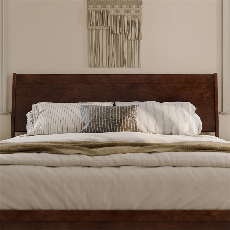 AFI Casanova King Sized Solid Hardwood Panel Headboard in Walnut Brown