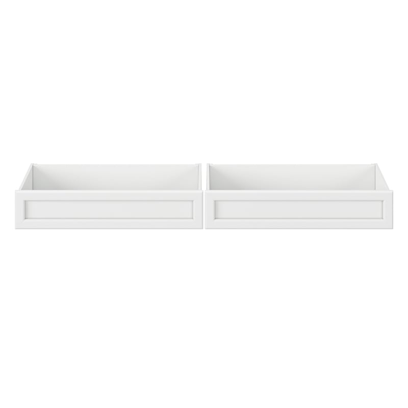 Twin-Full Solid Wood Mid-Century Modern Under Bed Storage Drawers in White