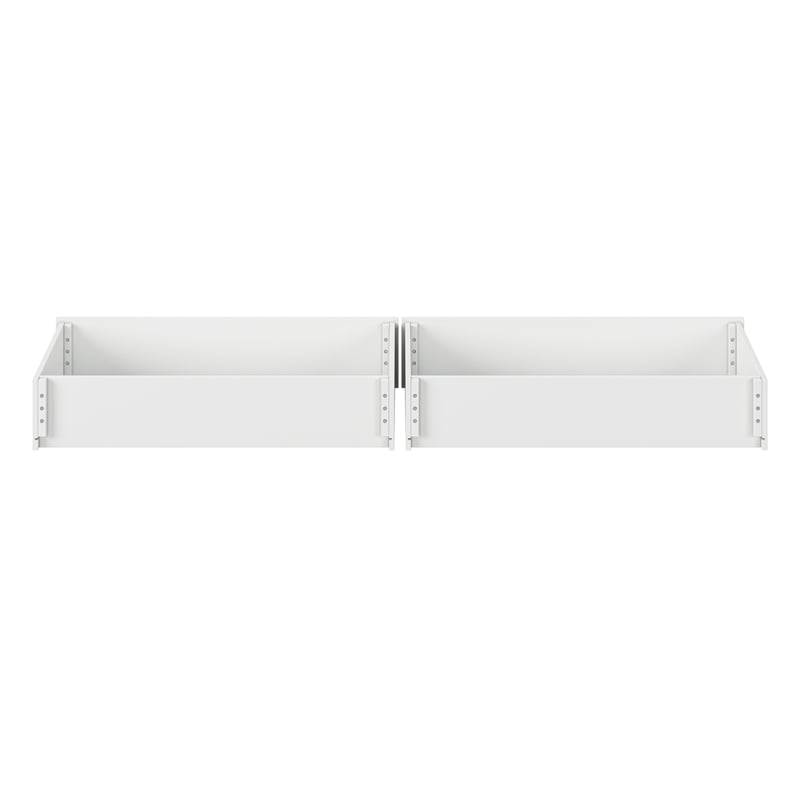 Twin-Full Solid Wood Mid-Century Modern Under Bed Storage Drawers in White
