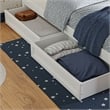 Twin-Full Solid Wood Mid-Century Modern Under Bed Storage Drawers in White