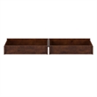 Twin-Full Solid Wood Mid-Century Modern Under Bed Storage Drawers in Walnut