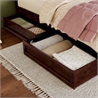 Twin-Full Solid Wood Mid-Century Modern Under Bed Storage Drawers in Walnut