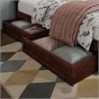 Twin-Full Solid Wood Mid-Century Modern Under Bed Storage Drawers in Walnut