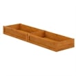 Twin-Full Wood Mid-Century Modern Under Bed Storage Drawers in Light Toffee