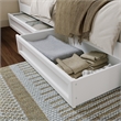 Queen-King-Twin XL Wood Mid-Century Modern Under Bed Storage Drawers in White