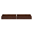 Queen-King-Twin XL Wood Mid-Century Modern Under Bed Storage Drawers in Walnut