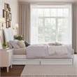 Andorra Twin XL Wood Platform Bed with Panel Footboard & Drawers in White