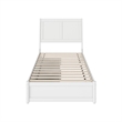 Andorra Twin XL Wood Platform Bed with Panel Footboard & Drawers in White