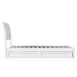 Andorra Twin XL Wood Platform Bed with Panel Footboard & Drawers in White