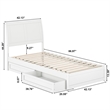 Andorra Twin XL Wood Platform Bed with Panel Footboard & Drawers in White