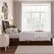Andorra Twin XL Wood Platform Bed with Panel Footboard & Drawers in Walnut