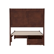 Andorra Twin XL Wood Platform Bed with Panel Footboard & Drawers in Walnut