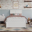 Andorra Twin Wood Platform Bed with Panel Footboard and Storage Drawers in White