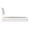 Andorra Twin Wood Platform Bed with Panel Footboard and Storage Drawers in White