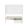 Andorra Twin Wood Platform Bed with Panel Footboard and Storage Drawers in White
