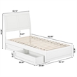 Andorra Twin Wood Platform Bed with Panel Footboard and Storage Drawers in White