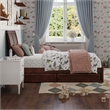 Andorra Twin Wood Platform Bed with Panel Footboard & Storage Drawers in Walnut