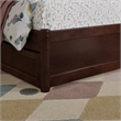 Andorra Twin Wood Platform Bed with Panel Footboard & Storage Drawers in Walnut