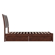 Andorra Twin Wood Platform Bed with Panel Footboard & Storage Drawers in Walnut
