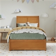 Andorra Twin Wood Platform Bed with Panel Footboard & Drawers in Light Toffee