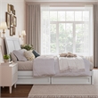 Andorra Full Wood Platform Bed with Panel Footboard and Storage Drawers in White