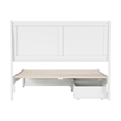 Andorra Full Wood Platform Bed with Panel Footboard and Storage Drawers in White