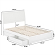 Andorra Full Wood Platform Bed with Panel Footboard and Storage Drawers in White