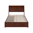 Andorra Full Wood Platform Bed with Panel Footboard & Storage Drawers in Walnut