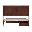 Andorra Full Wood Platform Bed with Panel Footboard & Storage Drawers in Walnut