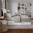 Andorra Queen Wood Platform Bed with Panel Footboard & Storage Drawers in White