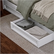 Andorra Queen Wood Platform Bed with Panel Footboard & Storage Drawers in White