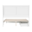 Andorra Queen Wood Platform Bed with Panel Footboard & Storage Drawers in White