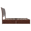Andorra Queen Wood Platform Bed with Panel Footboard & Storage Drawers in Walnut