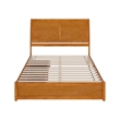 Andorra Queen Wood Platform Bed with Panel Footboard & Drawers in Light Toffee