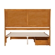 Andorra Queen Wood Platform Bed with Panel Footboard & Drawers in Light Toffee