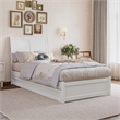 Andorra Twin XL Wood Platform Bed with Panel Footboard &  Trundle in White