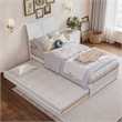 Andorra Twin XL Wood Platform Bed with Panel Footboard &  Trundle in White