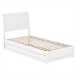 Andorra Twin XL Wood Platform Bed with Panel Footboard &  Trundle in White