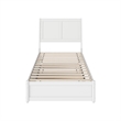 Andorra Twin XL Wood Platform Bed with Panel Footboard &  Trundle in White
