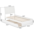 Andorra Twin XL Wood Platform Bed with Panel Footboard &  Trundle in White