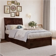 Andorra Twin XL Wood Platform Bed with Panel Footboard & TXL Trundle in Walnut