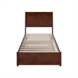 Andorra Twin XL Wood Platform Bed with Panel Footboard & TXL Trundle in Walnut