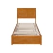 Andorra Twin XL Platform Bed with Panel Footboard & TXL Trundle in Light Toffee