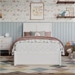 Andorra Twin Wood Platform Bed with Panel Footboard and Twin Trundle in White