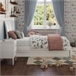 Andorra Twin Wood Platform Bed with Panel Footboard and Twin Trundle in White