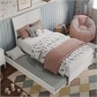 Andorra Twin Wood Platform Bed with Panel Footboard and Twin Trundle in White